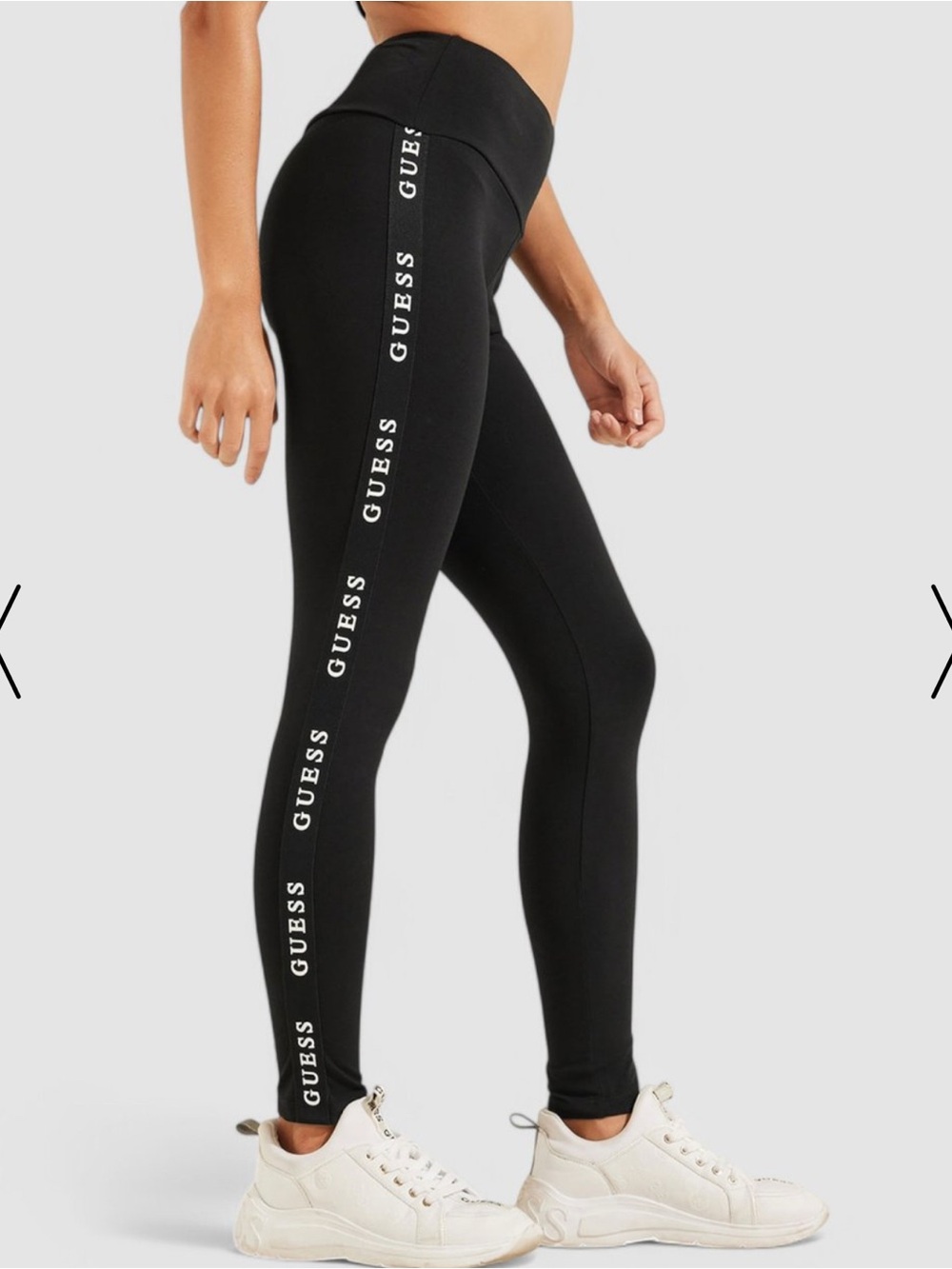 GUESS Black Logo Tape Flare Leggings – Women’s Medium